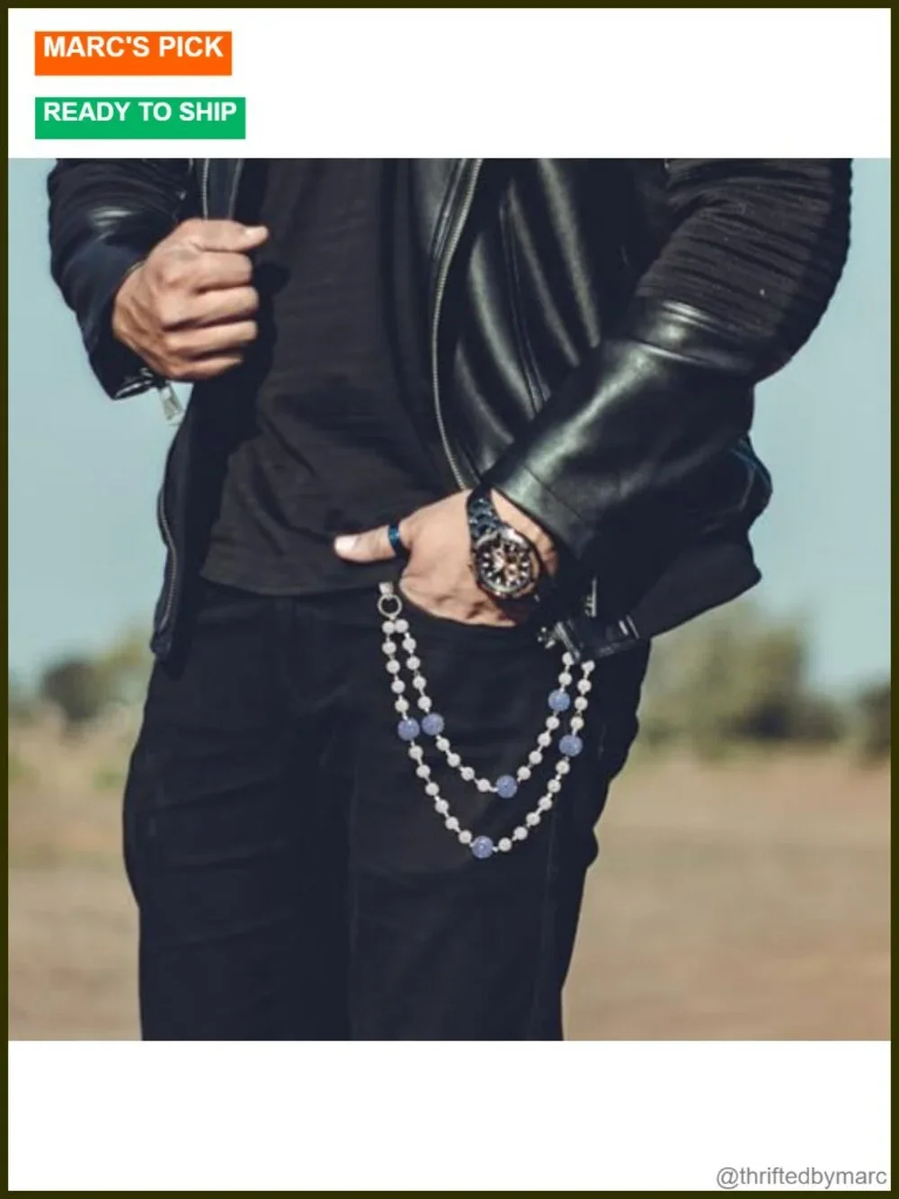 Men's Hip Hop Wallet Chain with Rhinestones Layered Drip Punk Streetwear
